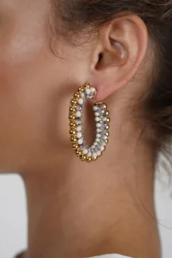 Grijze Oorbellen Loe Creool Deluxe M