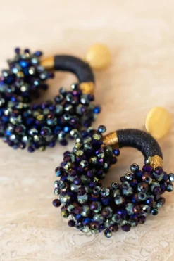 Groen Paarse Oorbellen Eve Ovaal Double Stones M