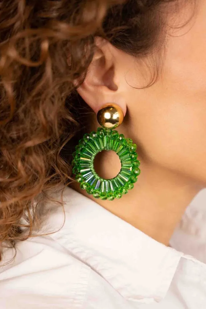 Groene Oorbellen Ann-Mary Cirkel Dubbel