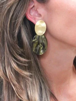 Groene Oorbellen Celia Closed Oval S