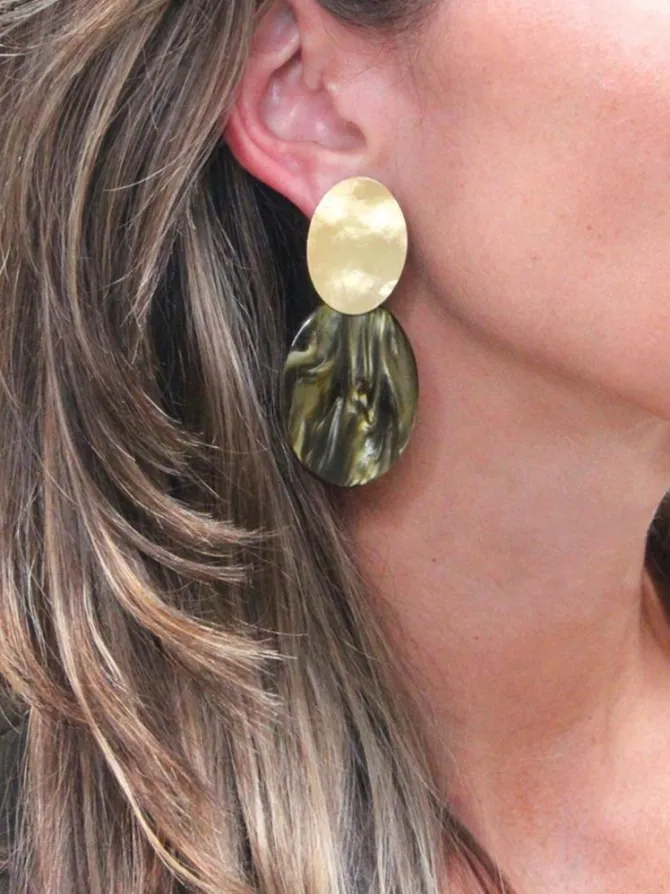 Groene Oorbellen Celia Closed Oval S