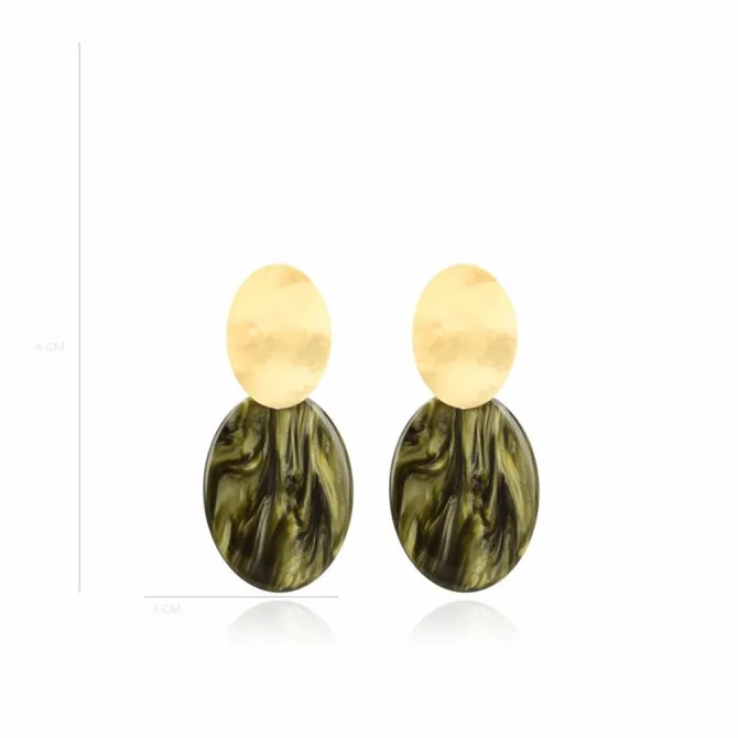 Groene Oorbellen Celia Closed Oval S