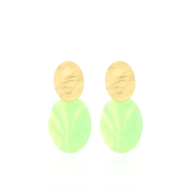 Groene Oorbellen Celia Ovaal S