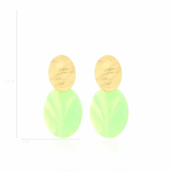Groene Oorbellen Celia Ovaal S