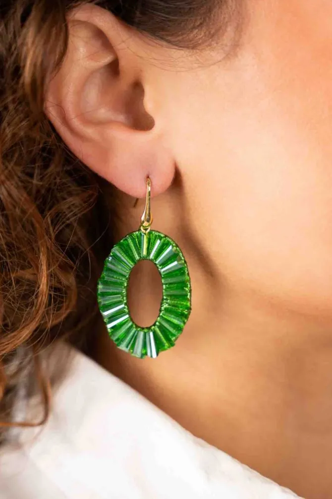 Groene Oorbellen Danee Ovaal Tube
