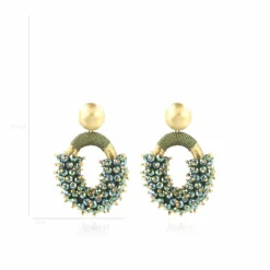 Groene Oorbellen Eve Combi Oval M Double Stones