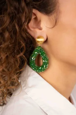 Groene Oorbellen Marieke Druppel L Raw Clip