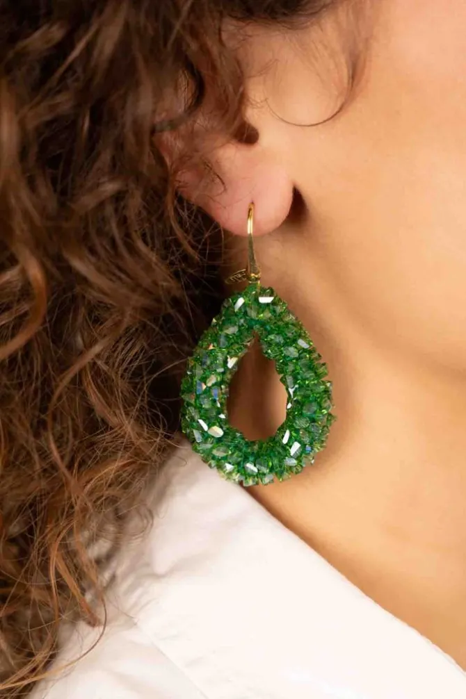 Groene Oorbellen Marieke Druppel L Raw