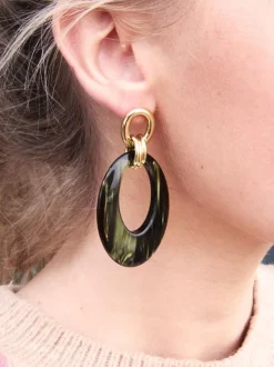 Groene Oorbellen Nemea Teardrop L Luxe