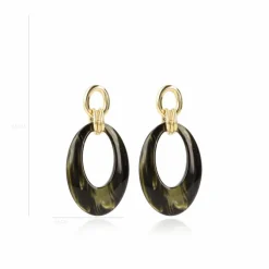 Groene Oorbellen Nemea Teardrop L Luxe
