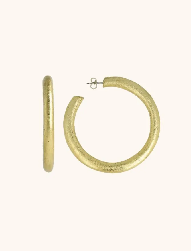 Houten Oorbellen Creool Rond Xl