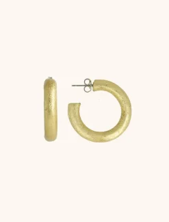 Houten Oorbellen Creool Rond S