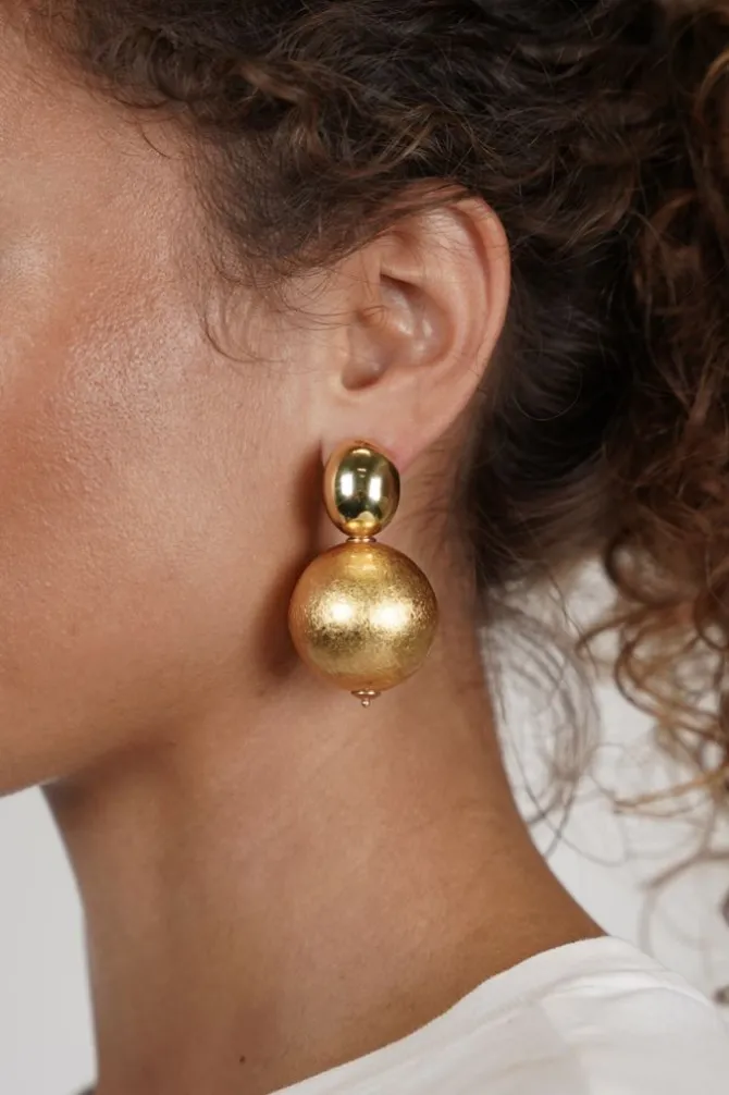 Houten Oorbellen Globe M
