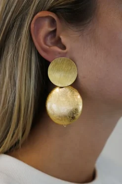 Houten Oorbellen Rond Xl