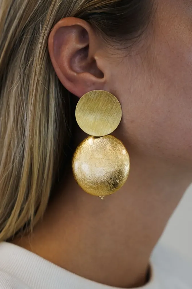 Houten Oorbellen Rond Xl