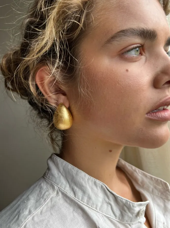 Houten Oorbellen Scarlett Teardrop M