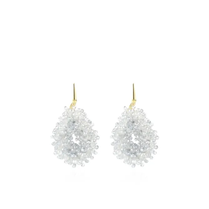 Ijs Blauwe Oorbellen Louise Double Stones Drop S