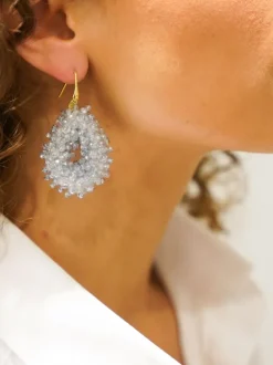 Ijs Blauwe Oorbellen Louise Double Stones Drop S