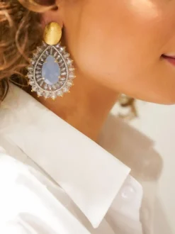 Ijs Blauwe Oorbellen Silk Drop Tigereye