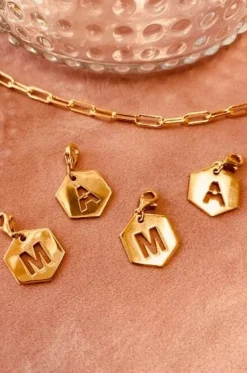 Initial Pendant Hexagon