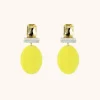 Isabelle Resin Closed Ovaal S Sparkling Gele Oorbellen