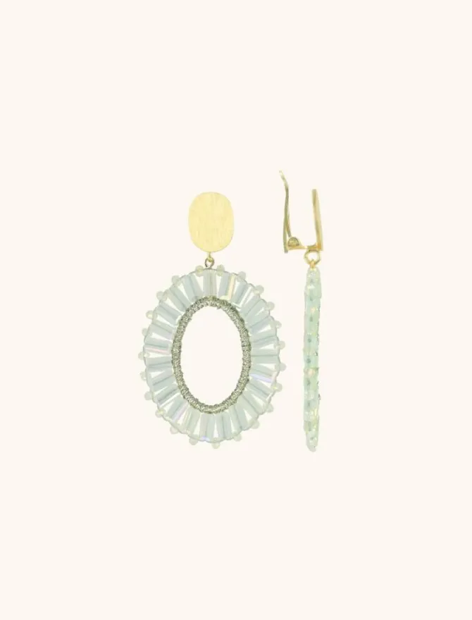 Ivoor Tonal Oorbellen Naomi Ovaal Flat S Clip