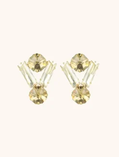 Jule Oorbellen Octagon Double Baguette Zilverkleurig