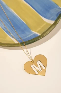 Ketting Initial Pendant Hart Goud