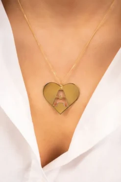 Ketting Initial Pendant Hart Goud