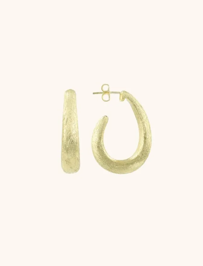 Klassieke Goudkleurige Oorbellen Oval Teardrop Creole Deluxe S
