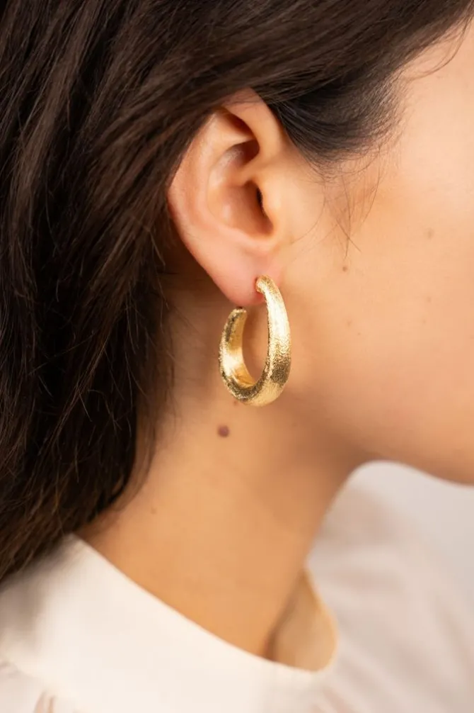 Klassieke Goudkleurige Oorbellen Oval Teardrop Creole Deluxe S