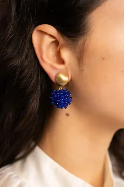 Koningsblauwe Clip Oorbellen Louise Glassberry Globe S Dubbel Tonal