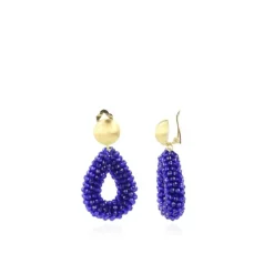 Koningsblauwe Oorbellen Clip Berry Glassberry Druppel S