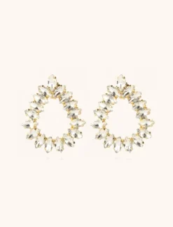 Kristalkleurige Strass Oorbellen Hally S