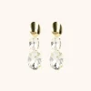 Kristalkleurige Strass Oorbellen Oval Double Lenne M