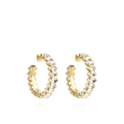 Kristalkleurige Strass Oorbellen Creool M