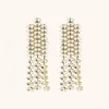 Kristalkleurige Strass Oorbellen Big Straight Waterfall Felicia