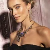 Kristalkleurige Strass Oorbellen Waterfall Square Mies