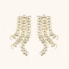 Kristalkleurige Strass Oorbellen Wave Waterfall Triple Lili