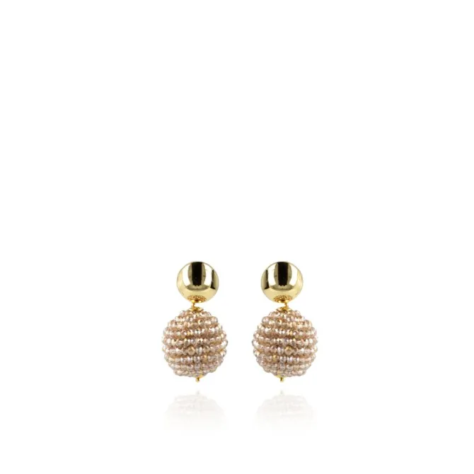 Lea Champagne Glassberry Globe S Oorbellen