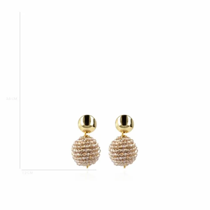 Lea Champagne Glassberry Globe S Oorbellen