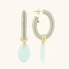 Licht Mint Oorbellen Evy Creool Ovaal M Wit