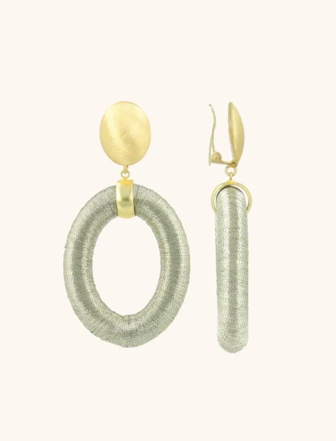 Licht Mint Oorbellen Faye Ovaal L Clip