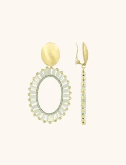 Licht Mint Oorbellen Naomi Ovaal L Clip