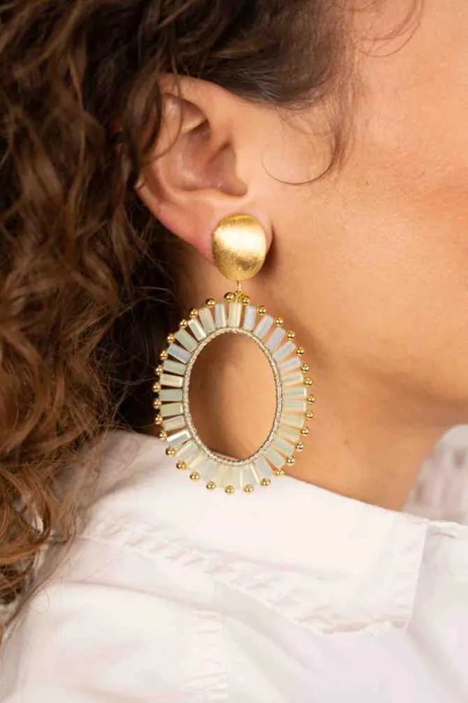 Licht Mint Oorbellen Naomi Ovaal L Clip