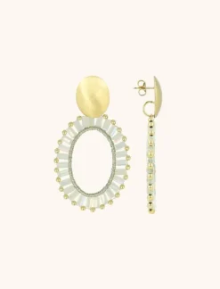 Licht Mint Oorbellen Naomi Ovaal L