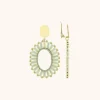 Licht Mint Oorbellen Naomi Ovaal Flat S