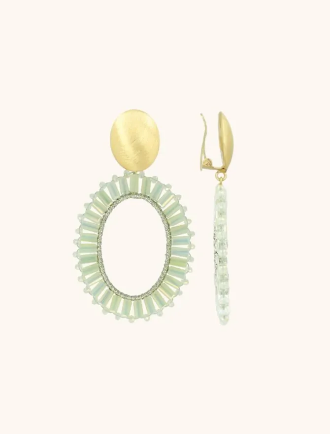 Licht Mint Oorbellen Tonal Naomi Ovaal L Clip
