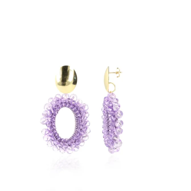 Licht Paarse Oorbellen Ilvy Open Oval Double M