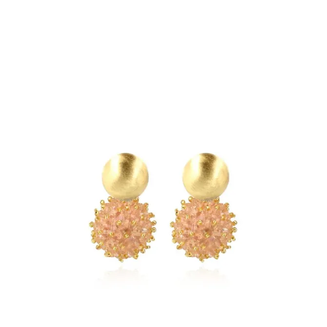 Licht Roze Oorbellen Jacky Double Stones L